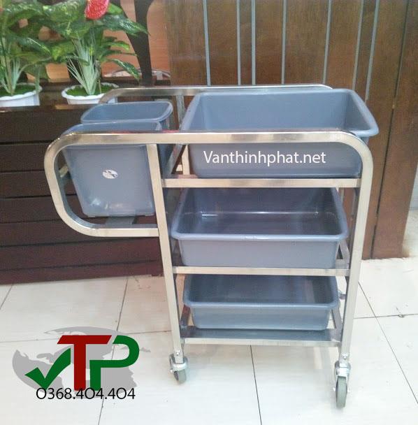 Xe đẩy thực phẩm sau sơ chế